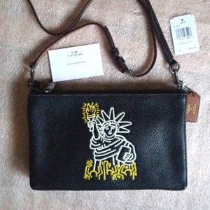 NWT COACH x Keith Haring Lyla Crossbody Shoulder Bag Statue of Liberty - F11771